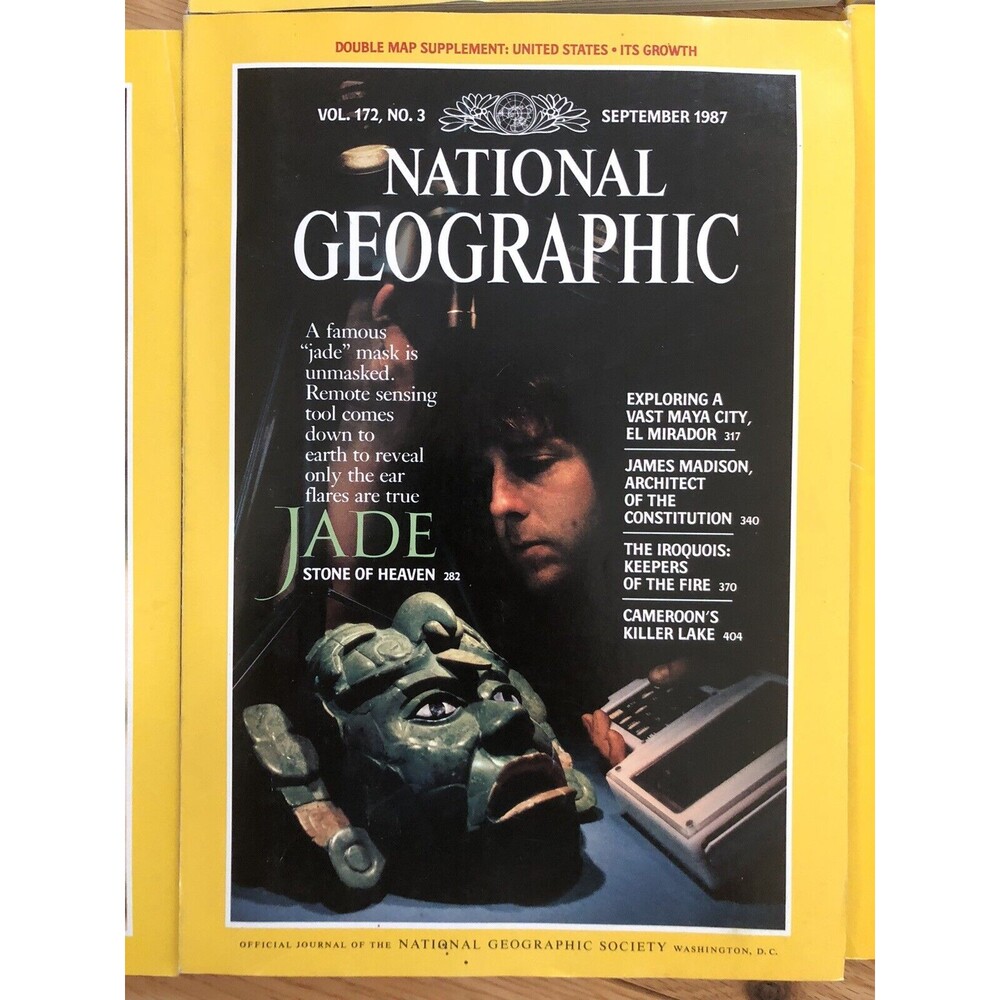 Vintage National Geographic Magazine Lot of 5 + Map 1987 August Thru Dec Issues - Picture 3 of 7